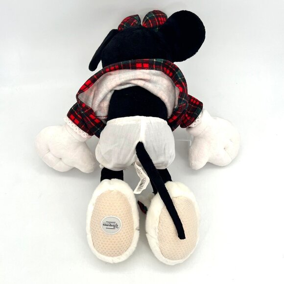 Disney Store Exclusive Holiday Morning Minnie Mouse Plush 16" Bunny Slippers Bow - Picture 10 of 12